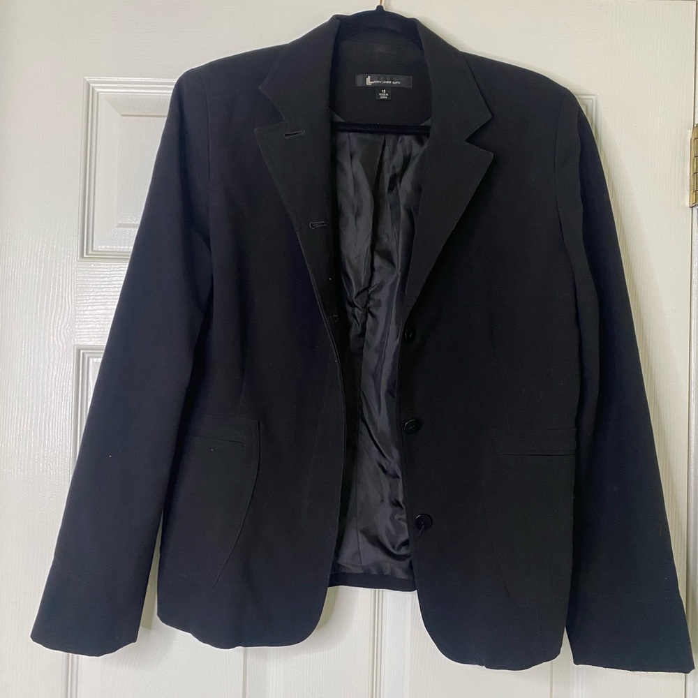 Larry Levine SZ 12 Blazer Jacket Black